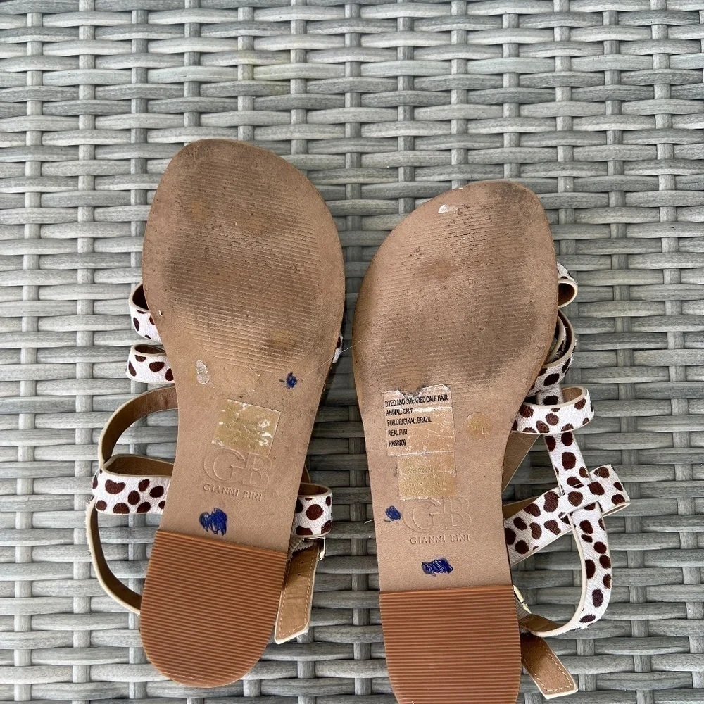 Gianni Bini Calf Hair Strappy Sandals Size 6